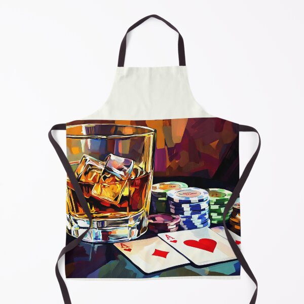 Item preview, Whiskey Cards and Midnight Stakes - A Lively Poker Table Filled with Risk Atmosphere and Neon Energy designed and sold by OlfactoART Studio.