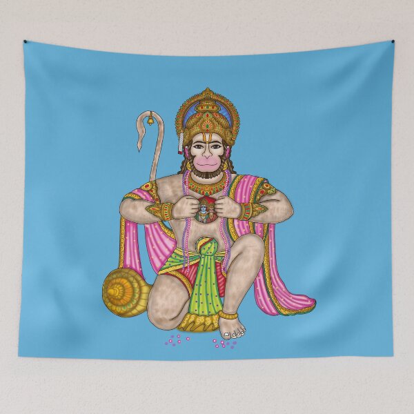 Item preview, Lord Hanuman Artwork | Divine Hindu God Digital Illustration designed and sold by Harshit_Digital_Arts.
