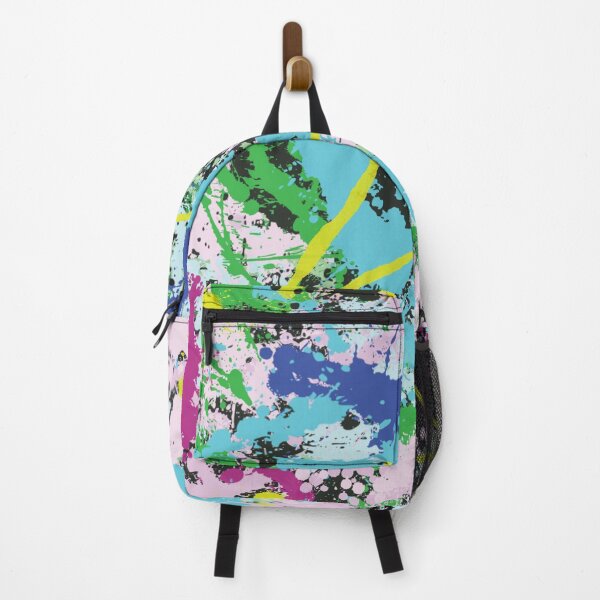 Item preview, PAINT turquoise green blue yellow pink black paint spatter designed and sold by frauenbrauen.