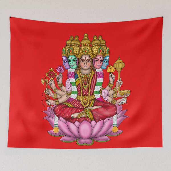 Item preview, Goddess Gayatri Artwork | Divine Hindu Goddess Digital Illustration designed and sold by Harshit_Digital_Arts.