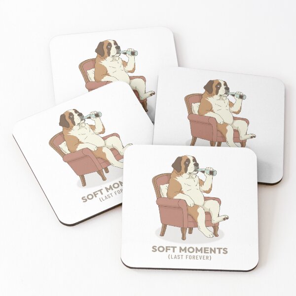 Item preview, Saint Bernard Drinking Soda Retro Art Illustration designed and sold by COZY VINTAGE animal.