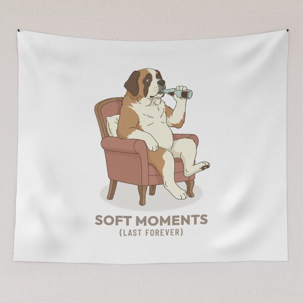 Item preview, Saint Bernard Drinking Soda Retro Art Illustration designed and sold by COZY VINTAGE animal.