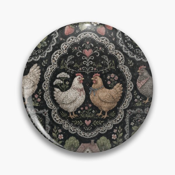 Item preview, Ashitaba Cottagecore Chickens with Strawberry Garden designed and sold by scicilysimonee.