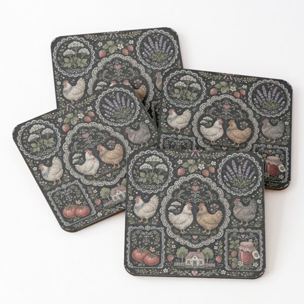 Item preview, Ashitaba Cottagecore Chickens with Strawberry Garden designed and sold by scicilysimonee.