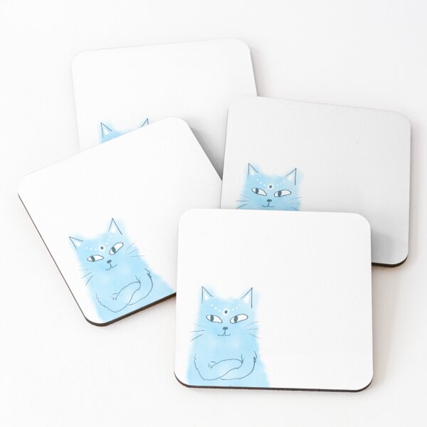 Item preview, Sassy Blue Cat — Quirky Cool Illustration designed and sold by AnnaVikhrArt.