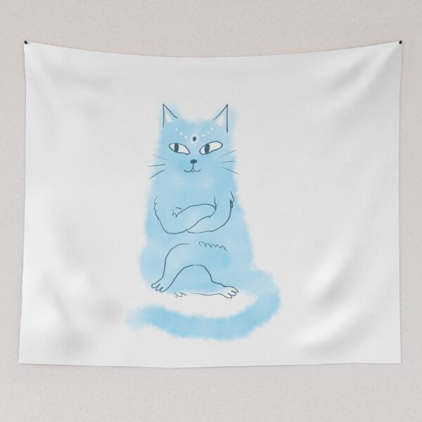 Item preview, Sassy Blue Cat — Quirky Cool Illustration designed and sold by AnnaVikhrArt.