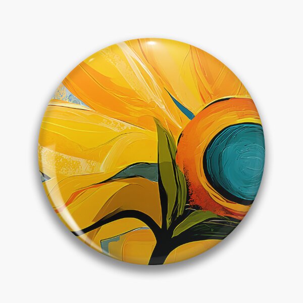 Item preview, Radiant Sunflower Awakening - Warm Golden Petals Surrounding a Brilliant Blue Heart of Color designed and sold by OlfactoART Studio.
