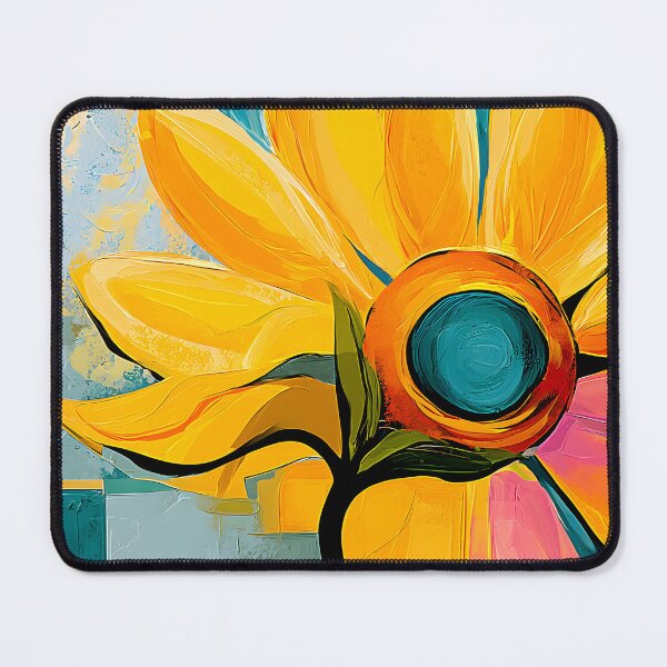 Item preview, Radiant Sunflower Awakening - Warm Golden Petals Surrounding a Brilliant Blue Heart of Color designed and sold by OlfactoART Studio.