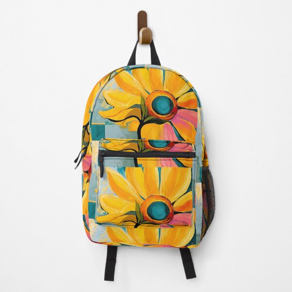 Item preview, Radiant Sunflower Awakening - Warm Golden Petals Surrounding a Brilliant Blue Heart of Color designed and sold by OlfactoART Studio.