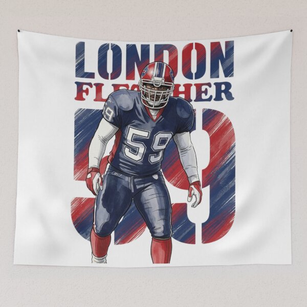 Item preview, ​London Fletcher 59 Retro Buffalo Football Illustration Art designed and sold by Thogan0416.