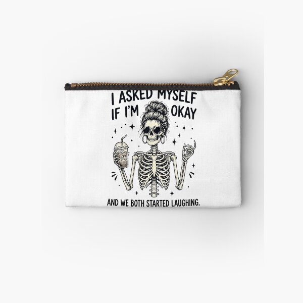 Item preview, I Asked Myself If I'm Okay And We Both Started Laughing Skeleton Coffee designed and sold by CutOutIdols.