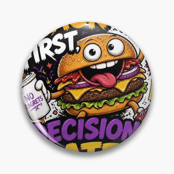 Item preview, "Snack First Decisions Later – Funny Graffiti Burger Sticker  designed and sold by redblink store.