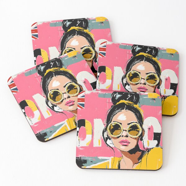 Item preview, London Street Glamour - Fashionable Woman in Sunglasses Against Vibrant Urban Graffiti Energy designed and sold by OlfactoART Studio.
