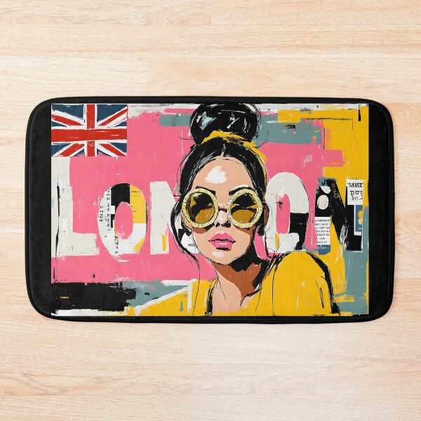 Item preview, London Street Glamour - Fashionable Woman in Sunglasses Against Vibrant Urban Graffiti Energy designed and sold by OlfactoART Studio.