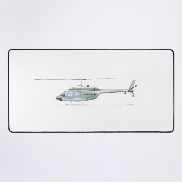 Item preview, BELL 206A JETRANGER VH-AHQ ROTOR WORK 1970  designed and sold by Grubby Fingers Aircraft Illustration.