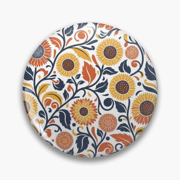 Item preview, Minimalist Folk Sunflower Line Art Pattern designed and sold by VelloomStore.