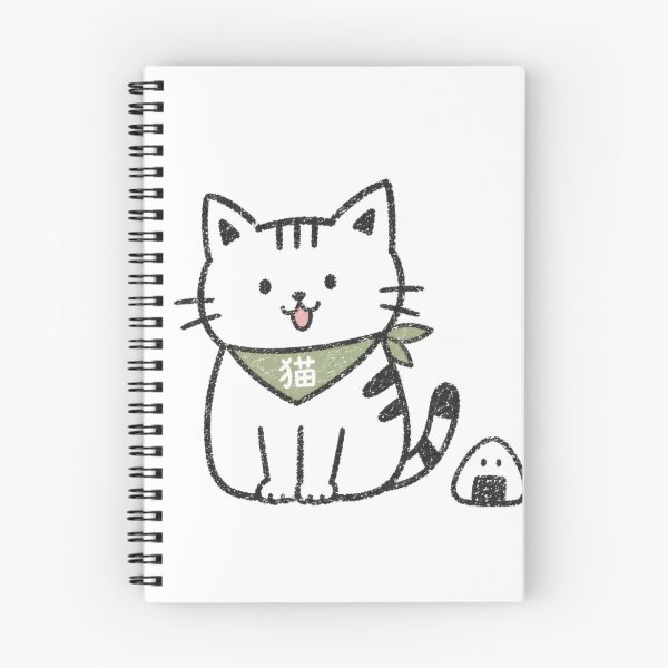 Item preview, Cute Doodle Cat with Rice Ball - Kawaii Japanese Hand-Drawn Art designed and sold by WabiSabiArts.
