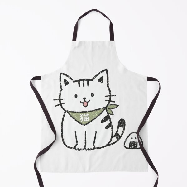 Item preview, Cute Doodle Cat with Rice Ball - Kawaii Japanese Hand-Drawn Art designed and sold by WabiSabiArts.