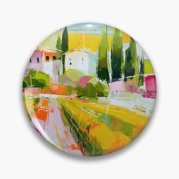 Item preview, Tuscan Dreams in Bold Brushstrokes - Cypress Trees Rolling Fields and Vibrant Mediterranean Light designed and sold by OlfactoART Studio.