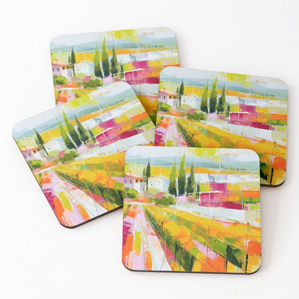 Item preview, Tuscan Dreams in Bold Brushstrokes - Cypress Trees Rolling Fields and Vibrant Mediterranean Light designed and sold by OlfactoART Studio.