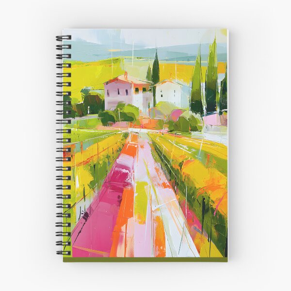 Item preview, Tuscan Dreams in Bold Brushstrokes - Cypress Trees Rolling Fields and Vibrant Mediterranean Light designed and sold by OlfactoART Studio.