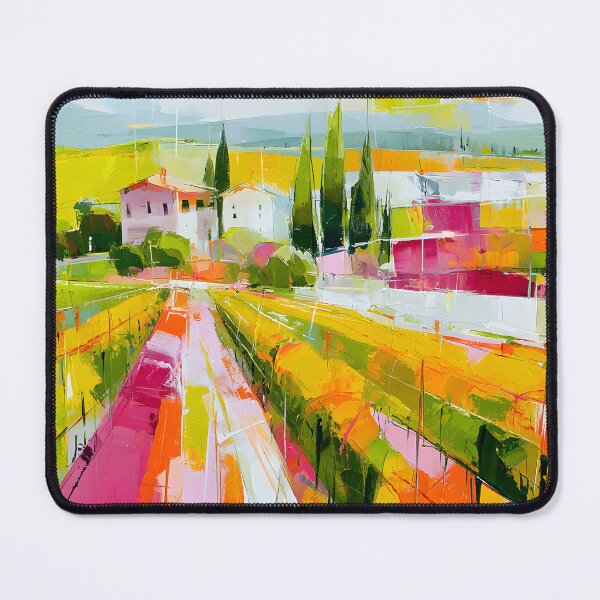 Item preview, Tuscan Dreams in Bold Brushstrokes - Cypress Trees Rolling Fields and Vibrant Mediterranean Light designed and sold by OlfactoART Studio.