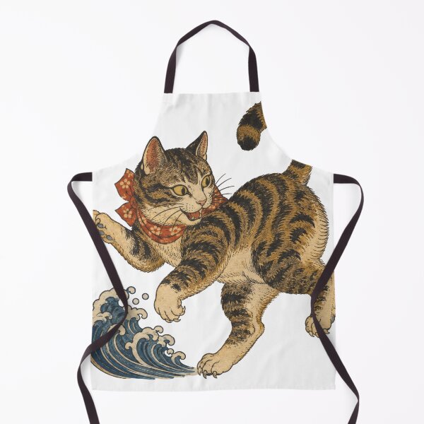 Item preview, 　Playful Tabby Cat Ukiyo-e Japanese Woodblock Print - Vintage Cat Art designed and sold by WabiSabiArts.