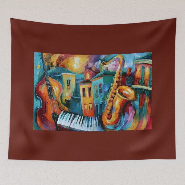 Item preview, Jazz Nights in New Orleans - Saxophone Rhythm Colorful Streets and the Soul of Live Music designed and sold by OlfactoART Studio.