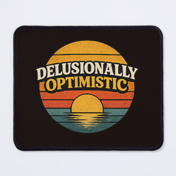 Item preview, Delusionally Optimistic Retro Sunset Funny Affirmation designed and sold by Open-Canvas.