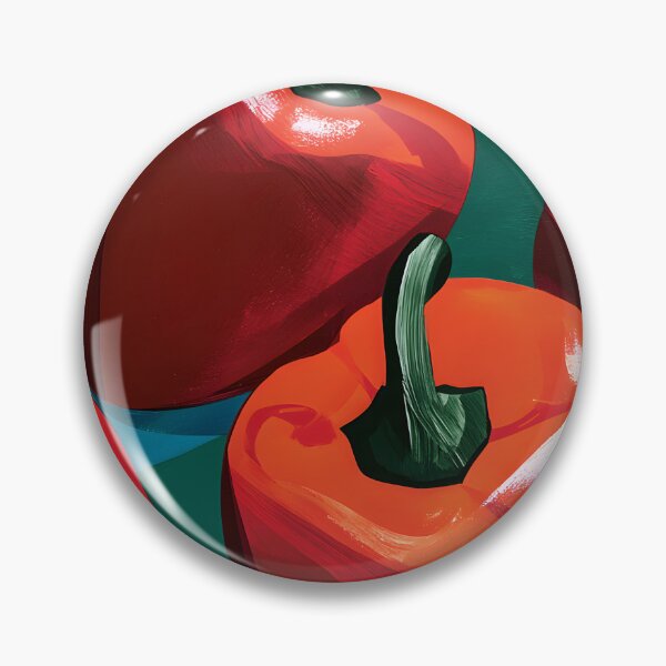 Item preview, Red Pepper Reflections - Glossy Harvest Forms Against Bold Geometry and Vibrant Contemporary Color designed and sold by OlfactoART Studio.