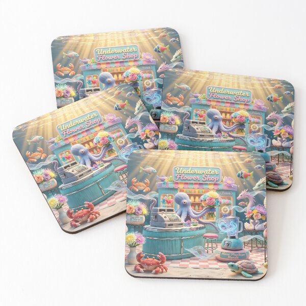 Item preview, 50ies Retro Flower Shop in the Coral Reefs designed and sold by LisaMise.
