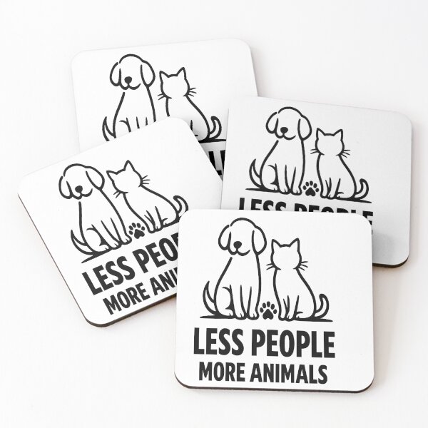 Item preview, Less People More Animals | Dog and Cat Lover Minimalist Design designed and sold by Lovestickerco.