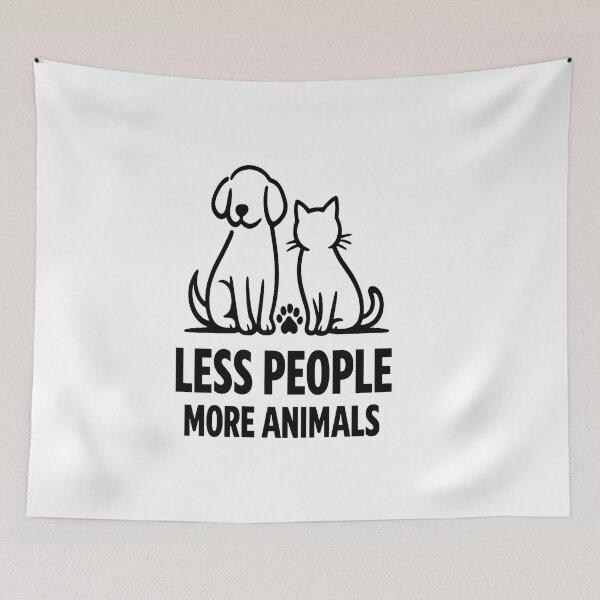 Item preview, Less People More Animals | Dog and Cat Lover Minimalist Design designed and sold by Lovestickerco.