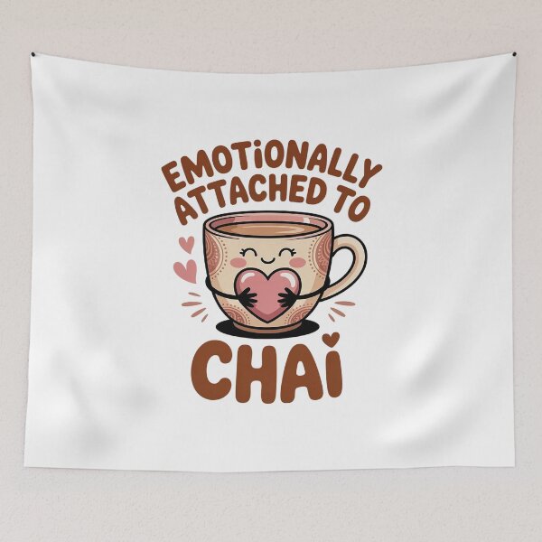 Item preview, Emotionally Attached to Chai – Cute Chai Tea Lover Design designed and sold by Cool-cat-art.