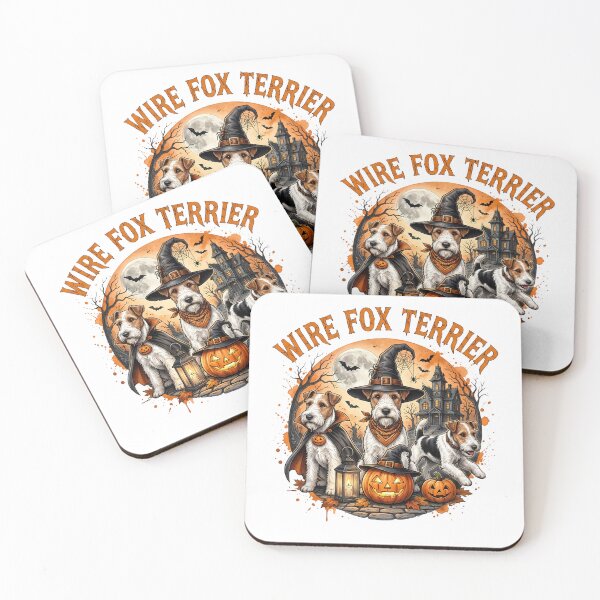 Item preview, Halloween Wire Fox Terrier Witch Dog. designed and sold by HorrorInkStudio.