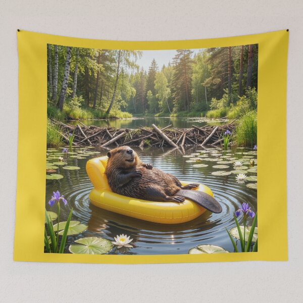 Item preview, Beaver Relaxes After Finishing Dam designed and sold by Tridentulus.