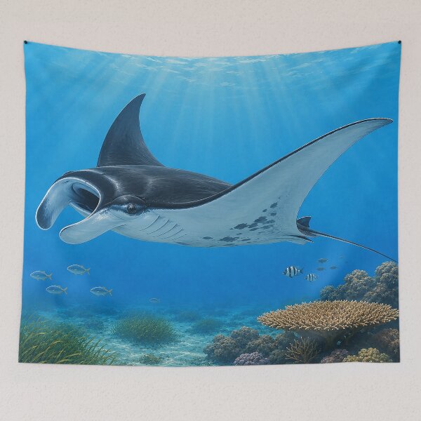 Item preview, Graceful Manta Over Coral Reef designed and sold by Pixel Junkies Studio.