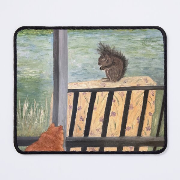 Item preview, Cat and Squirrel. A friendly animal encounter. designed and sold by KarenZuk.