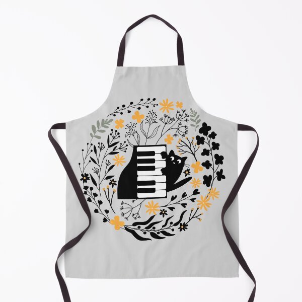 Item preview, Piano cat in a wildflower garden designed and sold by InkRiot Studios.