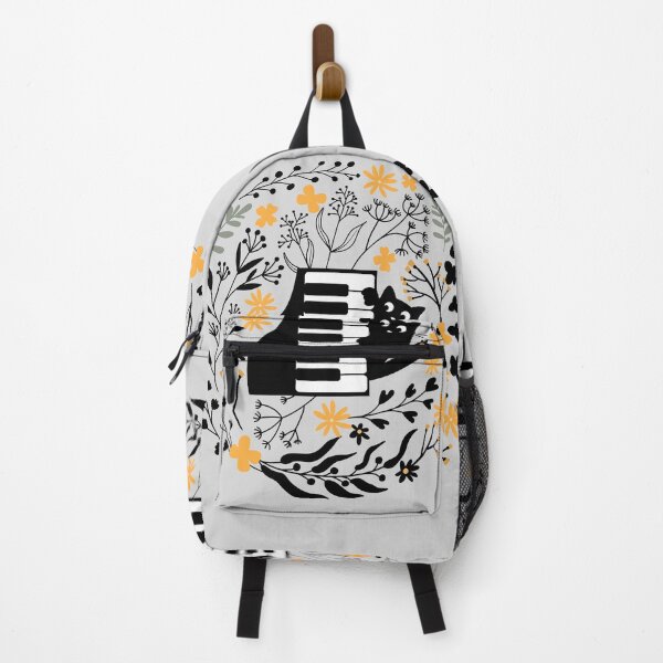 Item preview, Piano cat in a wildflower garden designed and sold by InkRiot Studios.