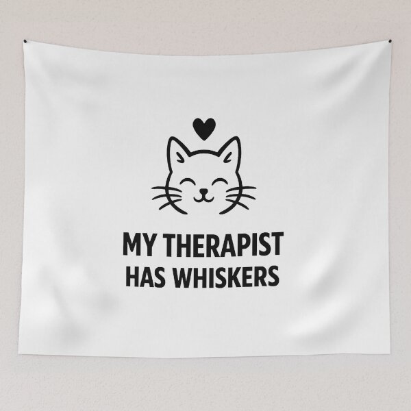 Item preview, My Therapist Has Whiskers | Funny Cat Lover Minimalist Design designed and sold by Lovestickerco.