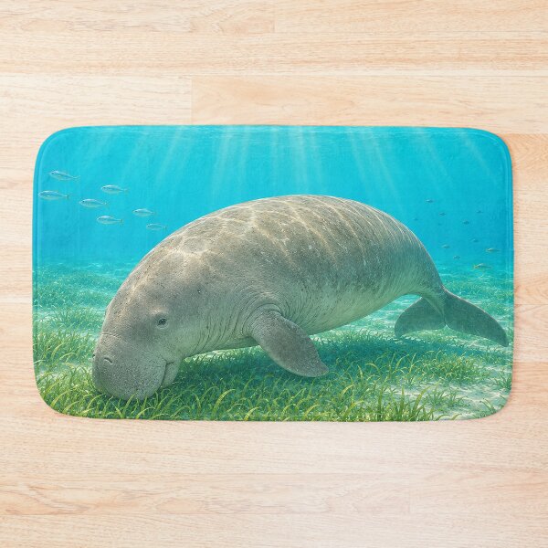 Item preview, Gentle Dugong Grazing in Sunlit Seagrass designed and sold by Pixel Junkies Studio.