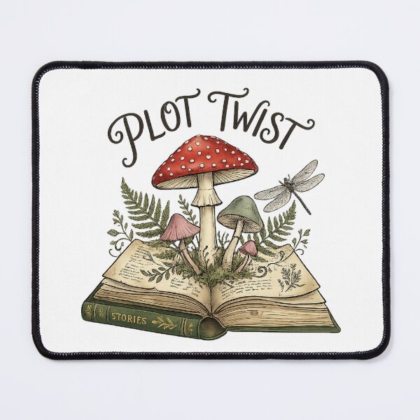Item preview, Plot Twist Cottagecore Mushroom Reader Tee designed and sold by Cool-M-Apparel.