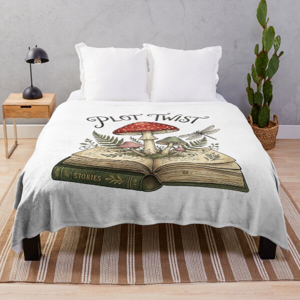 Item preview, Plot Twist Cottagecore Mushroom Reader Tee designed and sold by Cool-M-Apparel.