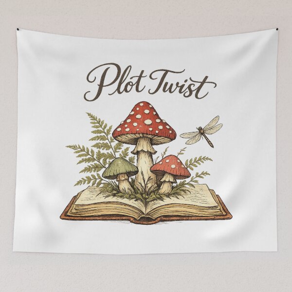 Item preview, Just One More Chapter Botanical Mushroom Bookworm designed and sold by Cool-M-Apparel.