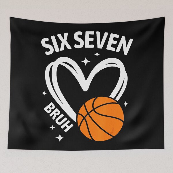 Item preview, Six Seven Bruh Basketball Heart Funny Valentine Sports designed and sold by allistermariam.