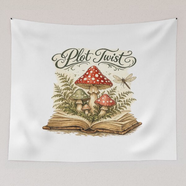 Item preview, Plot Twist Cottagecore Mushroom Book Lover designed and sold by Cool-M-Apparel.