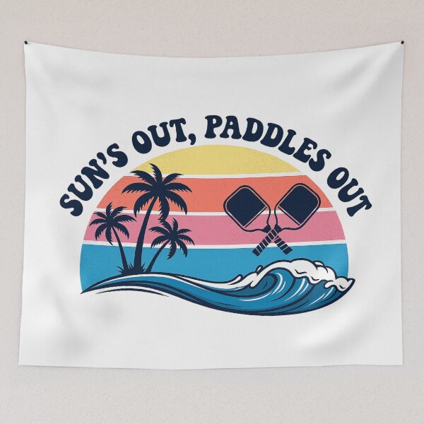 Item preview, Dink Beach Club Retro Summer Tee — Sun's Out Paddles Out designed and sold by Cool-M-Apparel.