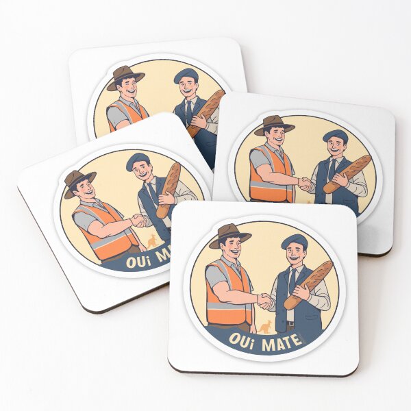 Item preview, Oui Mate - Funny French Australian Slang Humor Gift Sticker designed and sold by DustGoldStudio.