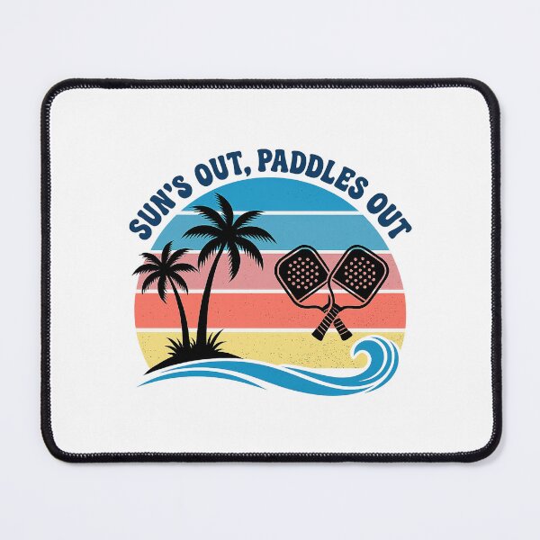 Item preview, Sun's Out Paddles Out Retro Pickleball Sunset Shirt designed and sold by Cool-M-Apparel.